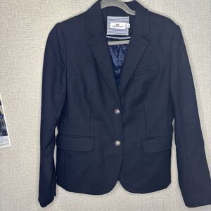 Vineyard Vines Women's Blazer Size 8 Black Wool Single Breasted Sport Jacket